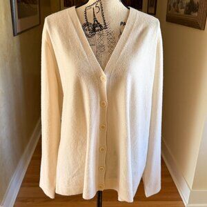 Lafayette 148 New York Cashmere Cream Cardigan Size XXL